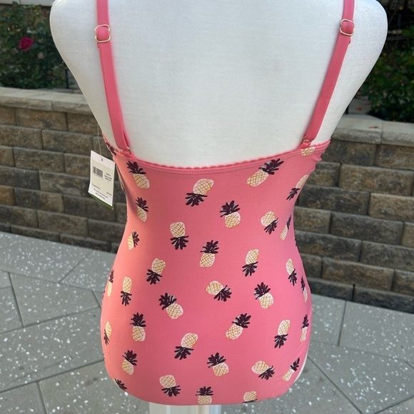 🍍Kate Spade NWT Laniakea Beach One Piece Apricot Pineapple Print Swimsuit Sz S - Picture 4 of 12